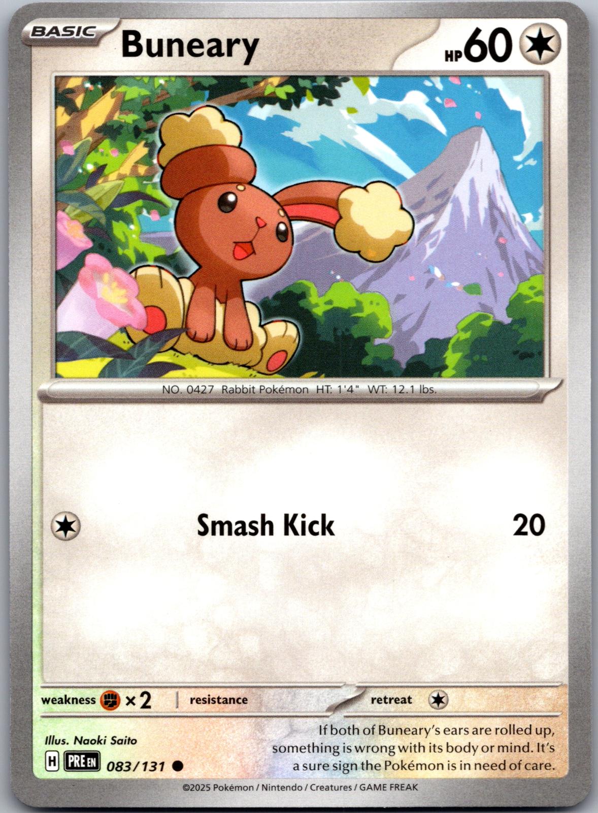 Buneary - 083/131 - - PRISMATIC EVOLUTIONS - Pokemon - Common | AA83-32