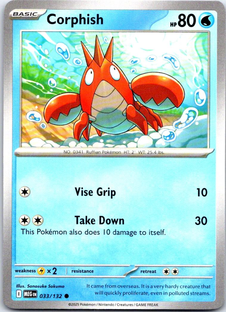 Corphish - 033/132 - - MEGA EVOLUTION - Pokemon - Common | AB70-3
