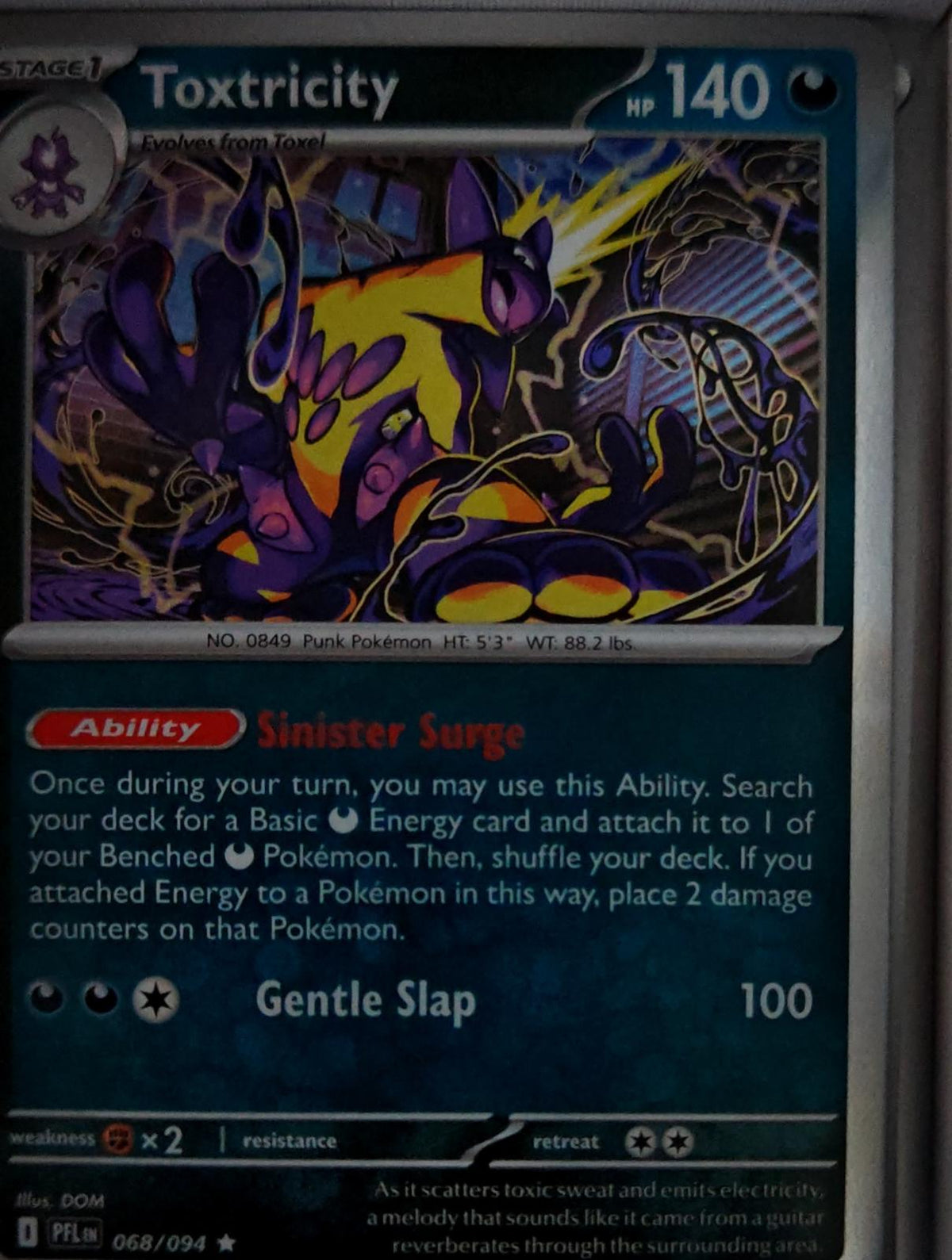 Toxtricity - 068/094 - Holo - PHANTASMAL FLAMES - Pokemon - Rare | AA62-27