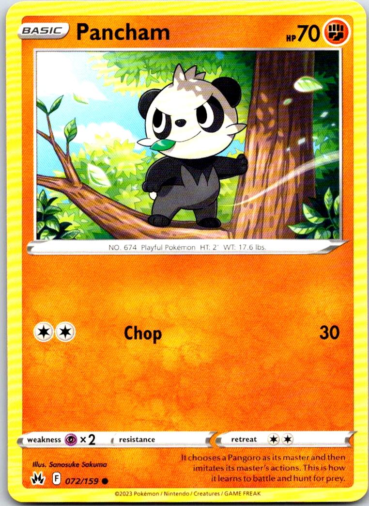 Pancham - 072/159 - - CROWN ZENITH - Pokemon - Common | AA104-39