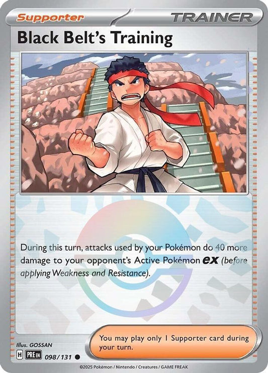 Black Belt's Training (Poke Ball Pattern) - 098/131 - Holo - PRISMATIC EVOLUTIONS - Pokemon - | AA29-5