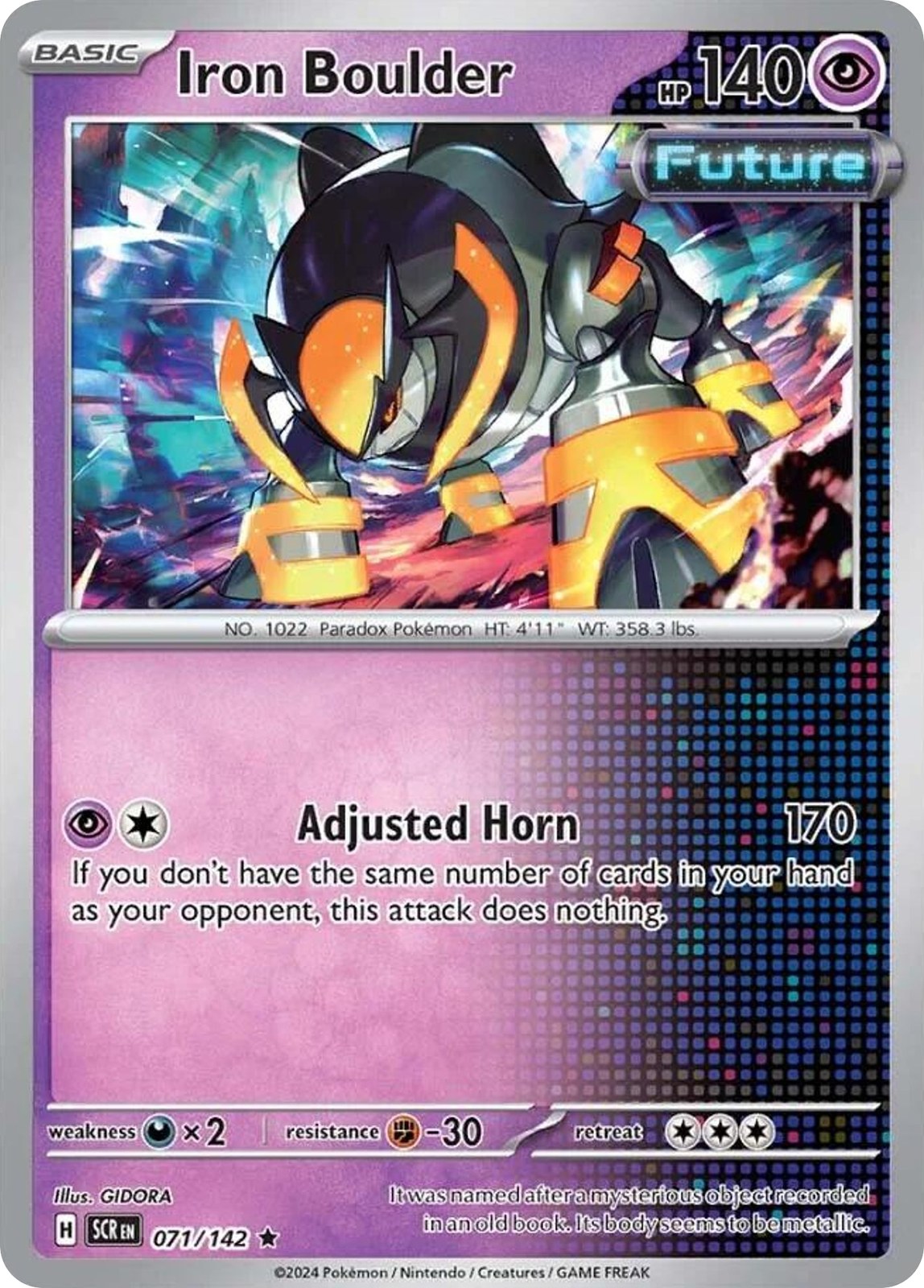 Iron Boulder - 071/142 - Reverse Holo - STELLAR CROWN - Pokemon - | AA119-27
