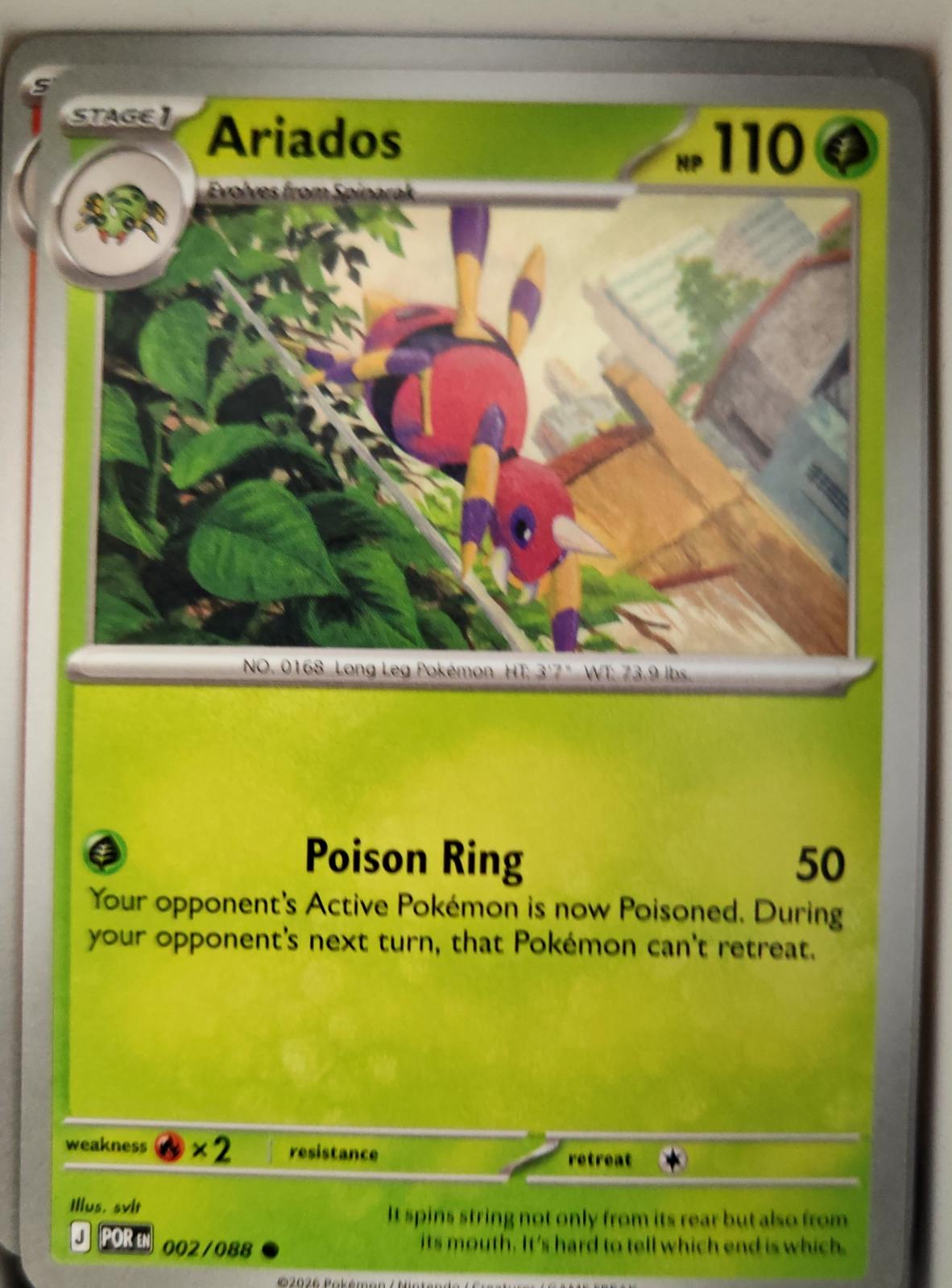 Ariados - 002/088 - - PERFECT ORDER - Pokemon - Common | AA12-98