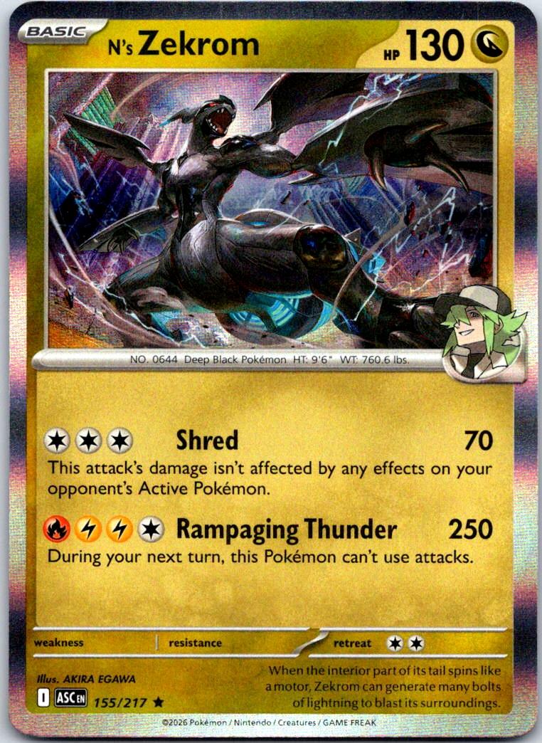 N's Zekrom - 155/217 - Holo - ASCENDED HEROES - Pokemon - Rare | AB07-5