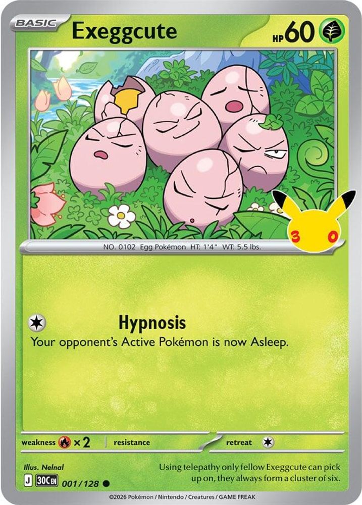 Exeggcute - 001/128 - Holo - ME: 30TH CELEBRATION - Pokemon - Common | AA98-32