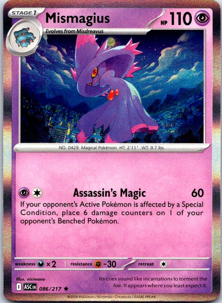 Mismagius - 086/217 - Holo - ASCENDED HEROES - Pokemon - Rare | AB07-18