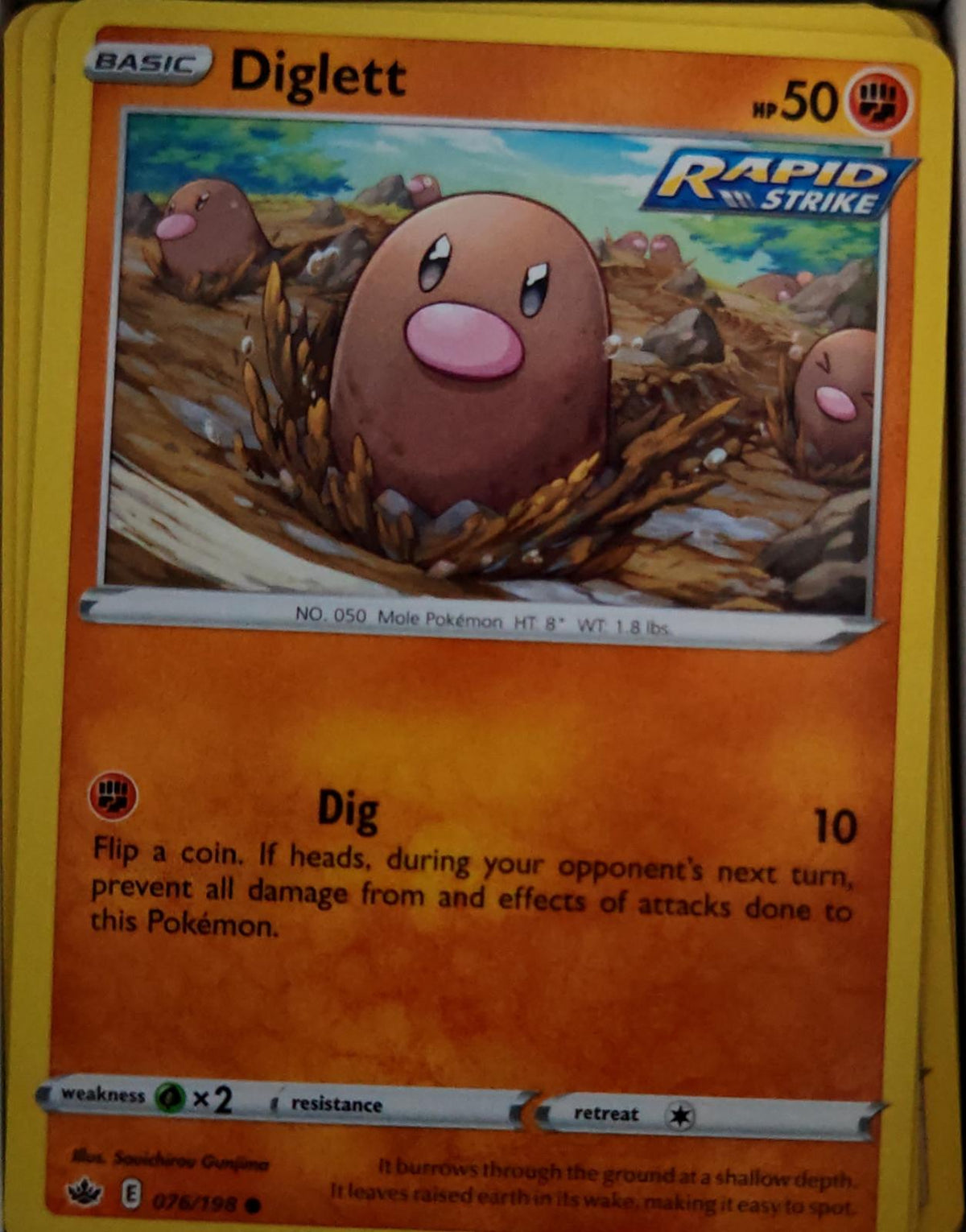 Diglett - 076/198 - - CHILLING REIGN - Pokemon - Common | AA58-23