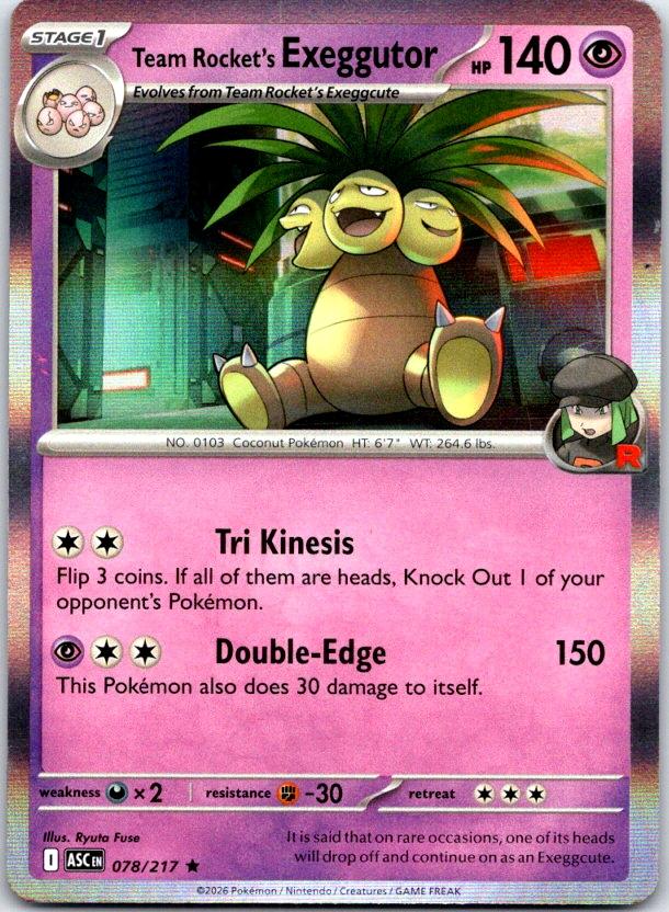 Team Rocket's exeggutor - 078/217 - Holo - ASCENDED HEROES - Pokemon - | AC25-20