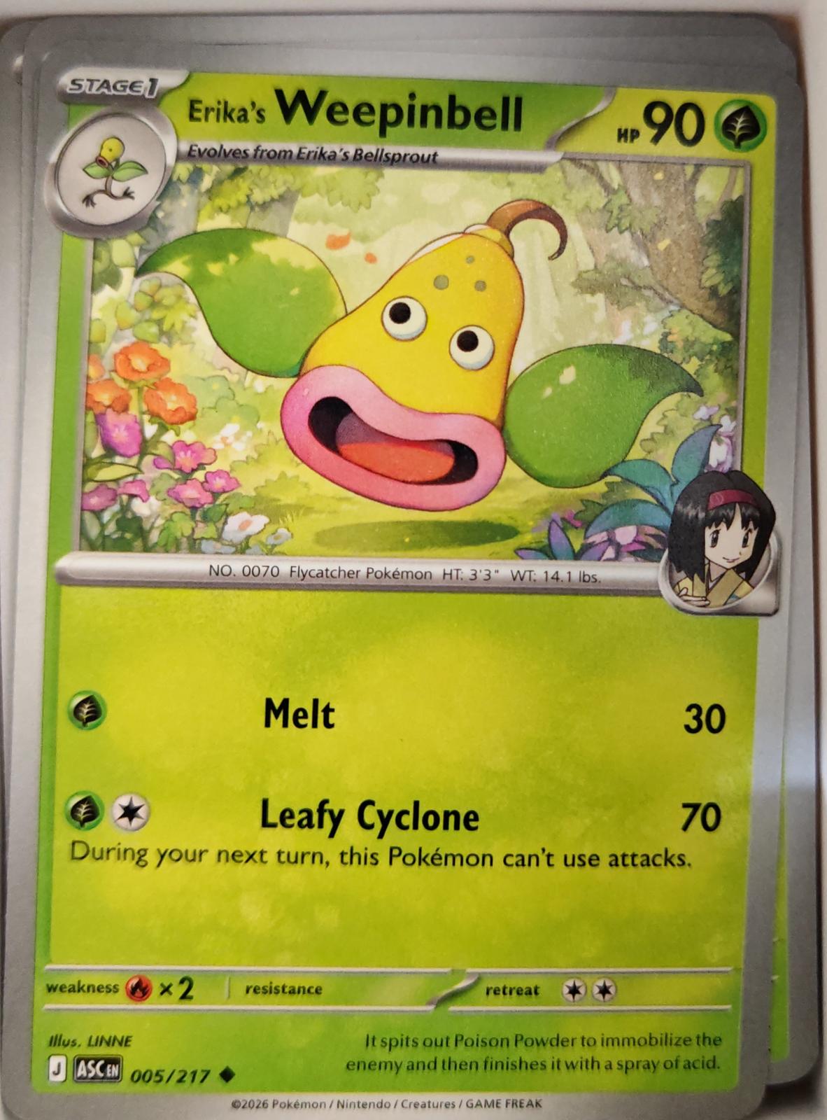 Erika's Weepinbell - 005/217 - - ASCENDED HEROES - Pokemon - Uncommon | AA10-52