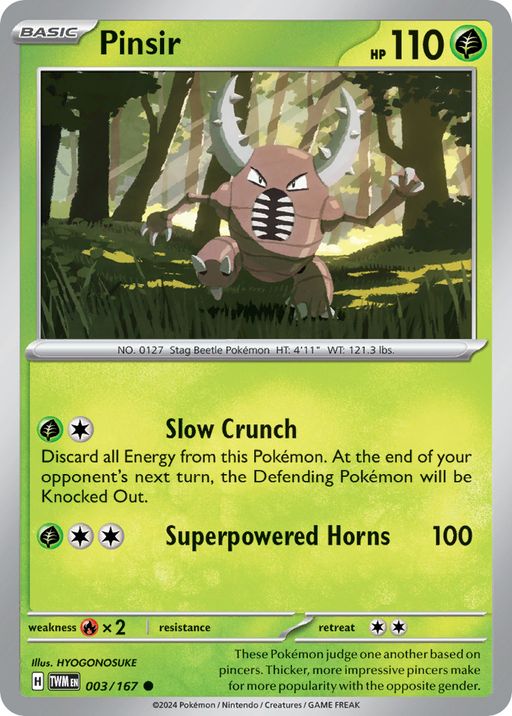 Pinsir - 003/167 - Reverse Holo - TWILIGHT MASQUERADE - Pokemon - | AA75-14