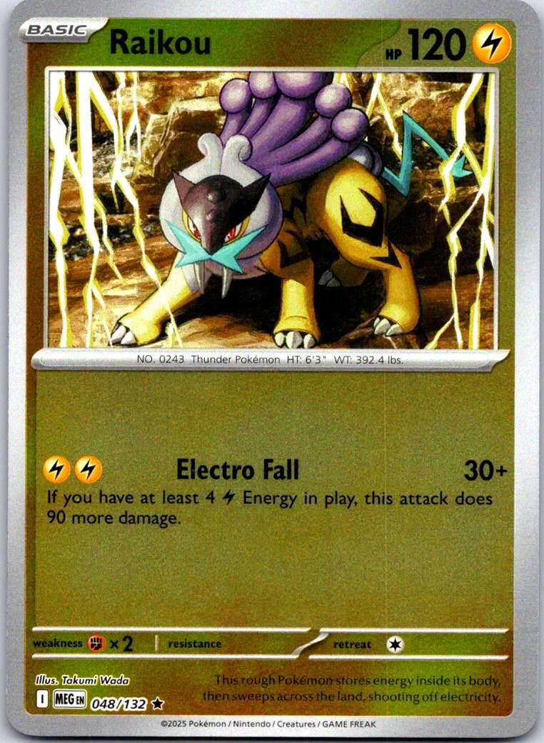 Raikou - 048/132 - Reverse Holo - MEGA EVOLUTION - Pokemon - Rare | AB02-24