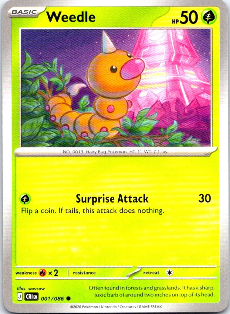 Weedle - 001/086 - - CHAOS RISING - Pokemon - Common | AB17-7