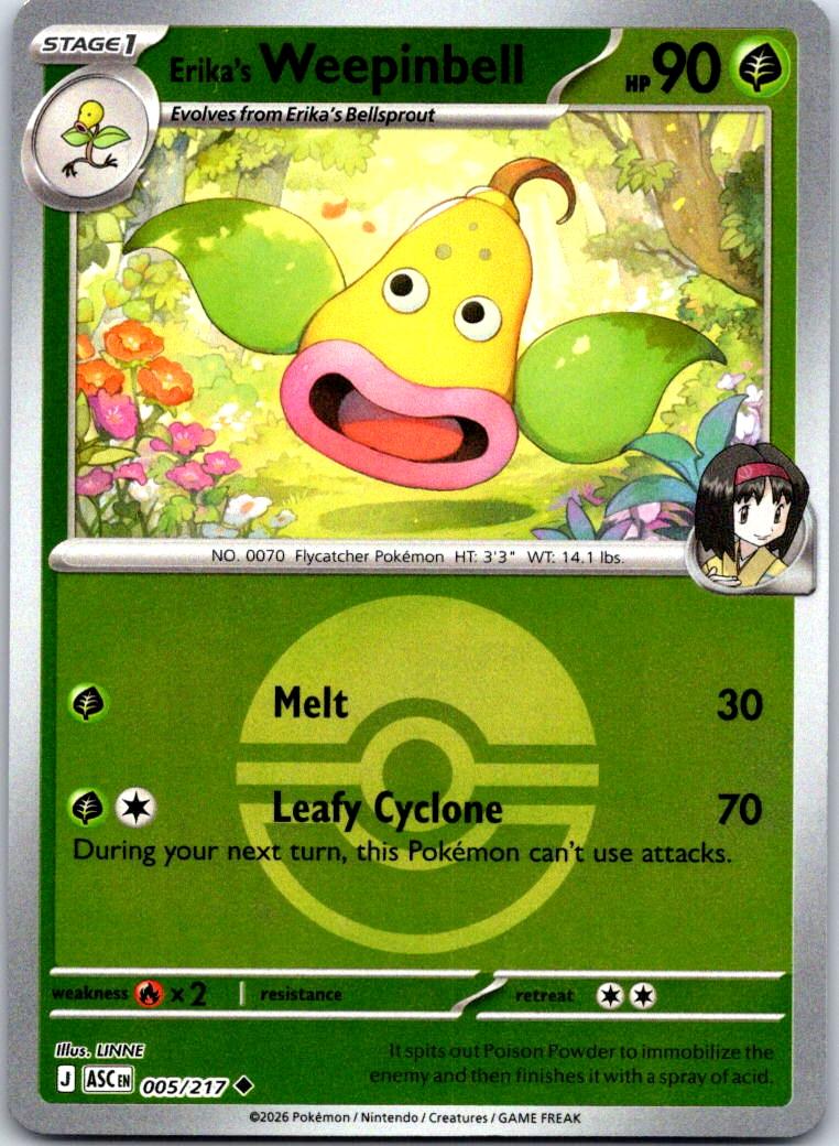 Erika's Weepinbell (Poke Ball) - 005/217 - Reverse Holo - ASCENDED HEROES - Pokemon - | AA131-1