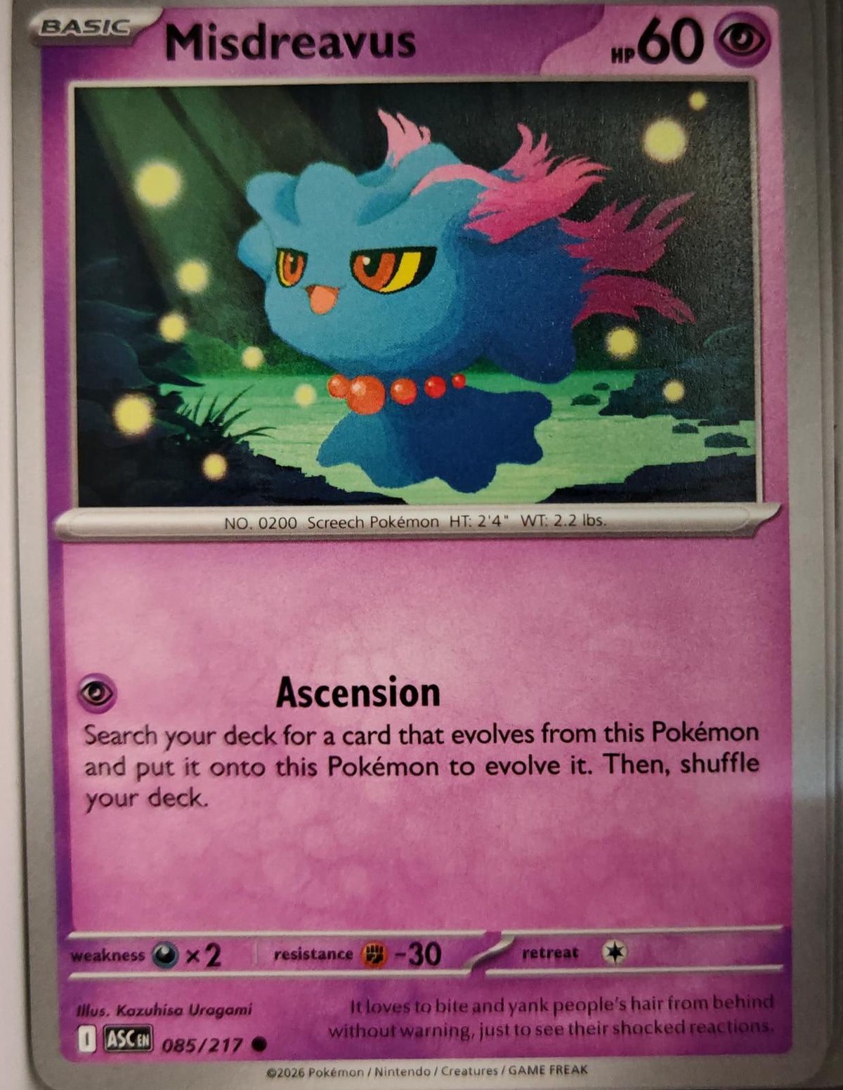 Misdreavus - 085/217 - - ASCENDED HEROES - Pokemon - Common | AA10-56