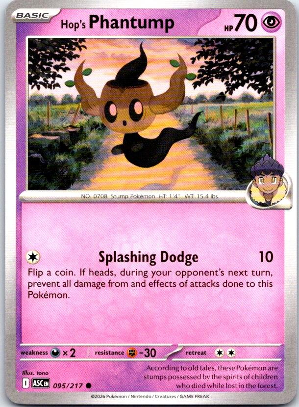 Hop's Phantump - 095/217 - - ASCENDED HEROES - Pokemon - Common | AC14-19