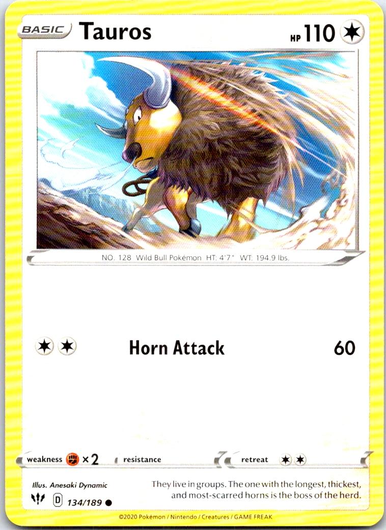 Tauros - 134/189 - - DARKNESS ABLAZE - Pokemon - Common | AB71-15