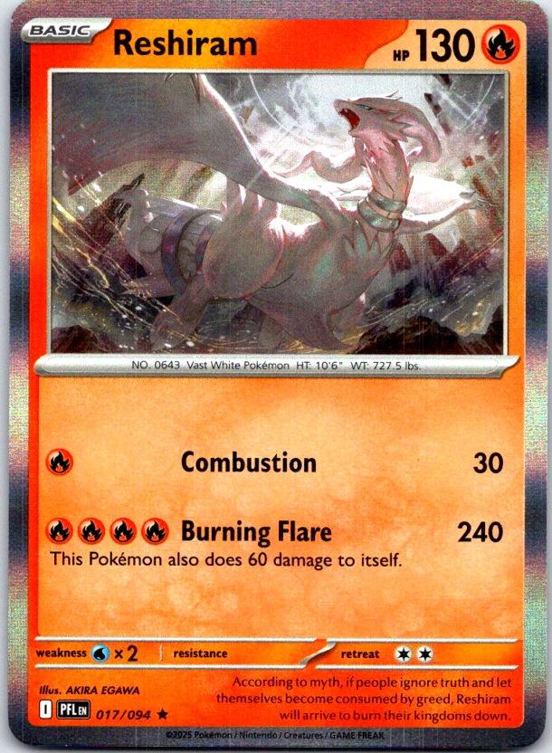 Reshiram - 017/094 - Holo - PHANTASMAL FLAMES - Pokemon - Rare | AB99-41