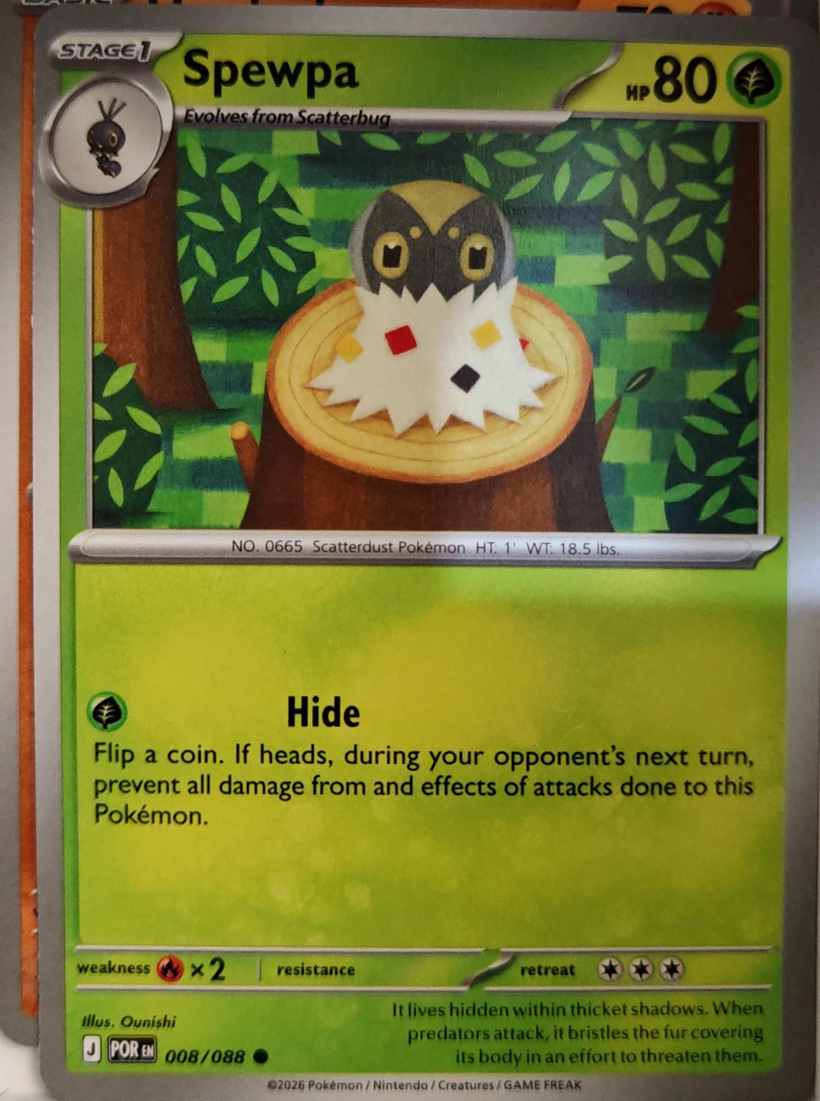 Spewpa - 008/088 - - PERFECT ORDER - Pokemon - Common | AA05-5