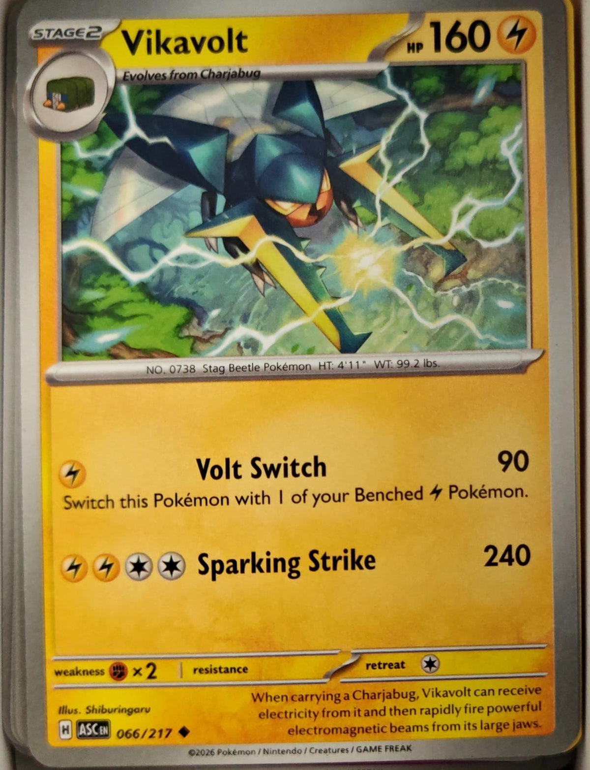 Vikavolt - 066/217 - - ASCENDED HEROES - Pokemon - Uncommon | AA11-92
