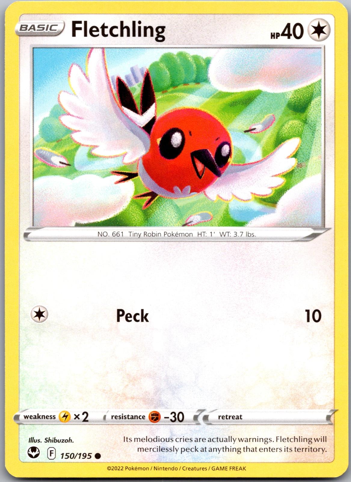 Fletchling - 150/195 - - SILVER TEMPEST - Pokemon - Common | AA91-7