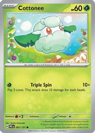 Cottonee - 007/131 - - PRISMATIC EVOLUTIONS - Pokemon - Common | AA02-47