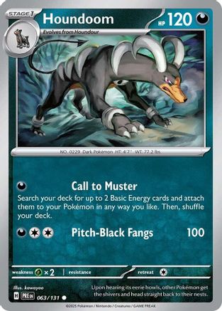 Houndoom - 063/131 - Reverse Holo - PRISMATIC EVOLUTIONS - Pokemon - | AA04-52