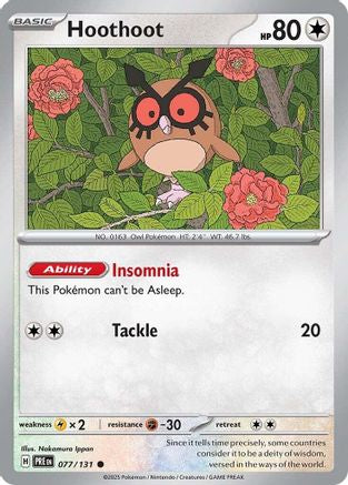 Hoothoot - 077/131 - - PRISMATIC EVOLUTIONS - Pokemon - Common | AA02-93