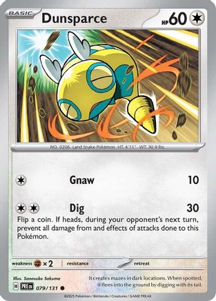 Dunsparce - 079/131 - - PRISMATIC EVOLUTIONS - Pokemon - Common | AA02-95