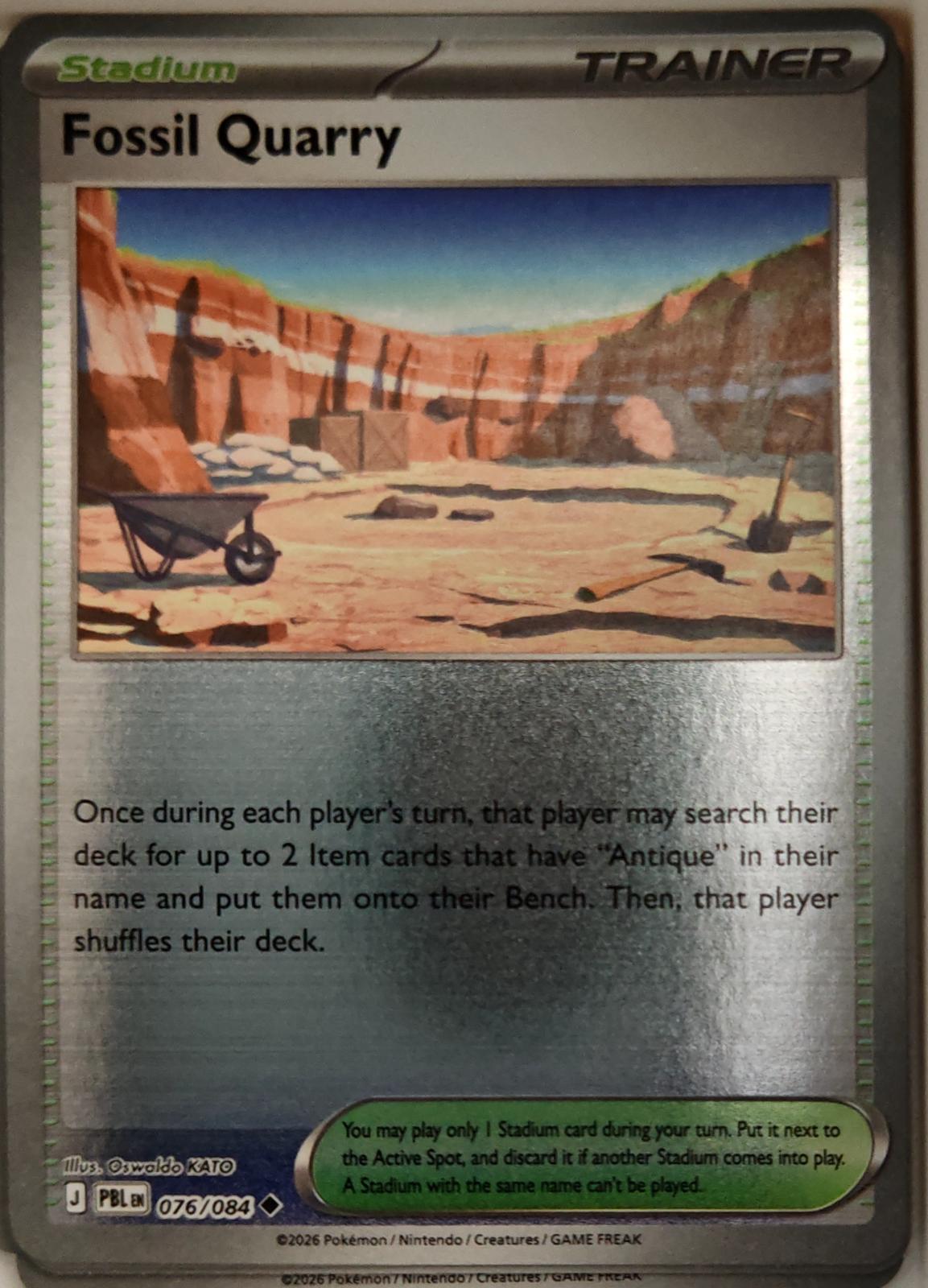 Fossil Quarry - 076/084 - Reverse Holo - PITCH BLACK - Pokemon - | AA15-8