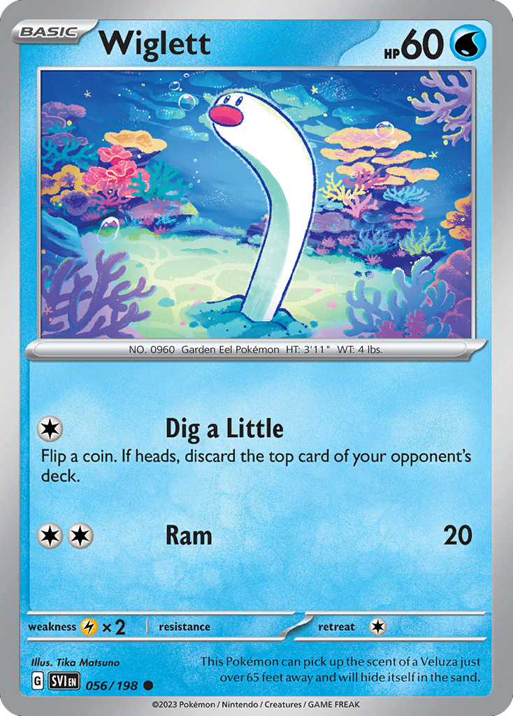 Wiglett - 056/198 - - SCARLET & VIOLET - Pokemon - Common | AA48-29