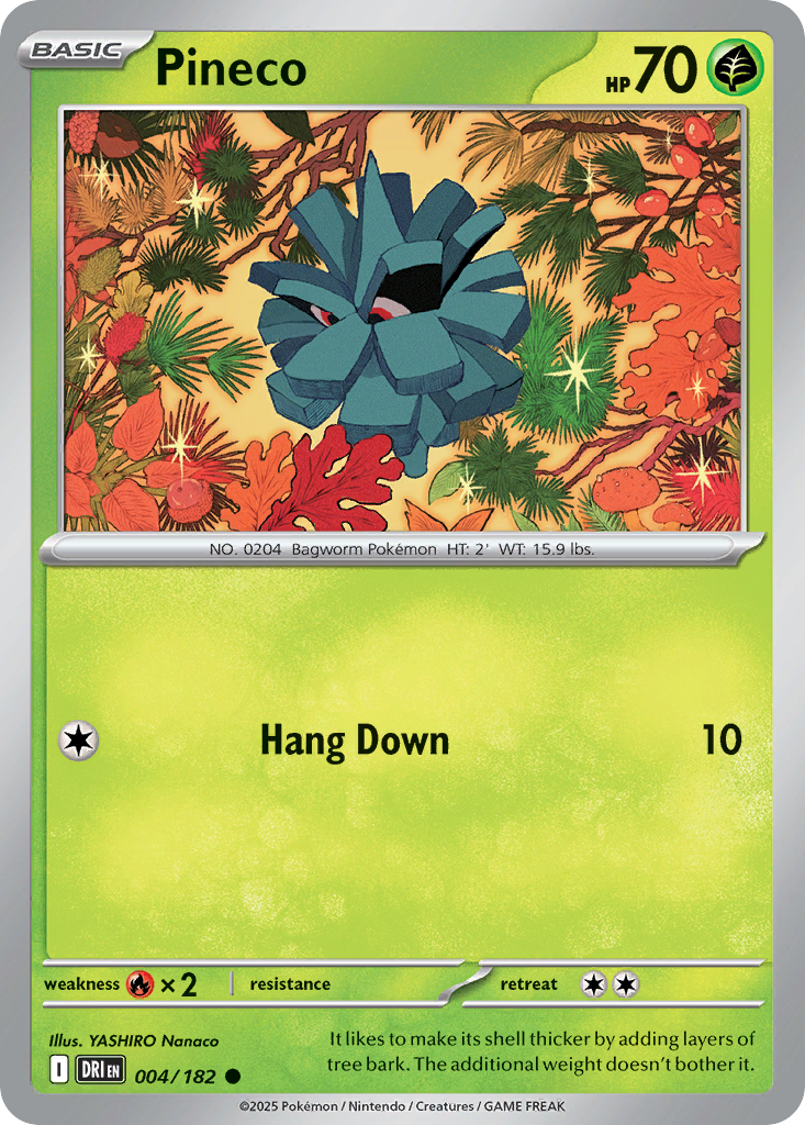Pineco - 004/182 - Reverse Holo - DESTINED RIVALS - Pokemon - Common | AA18-92