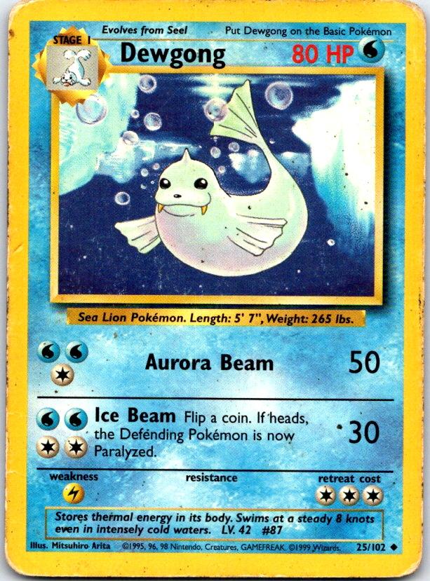 Dewgong - 25/102 - - BASE SET UNLIMITED - Pokemon - Uncommon | AC19-34