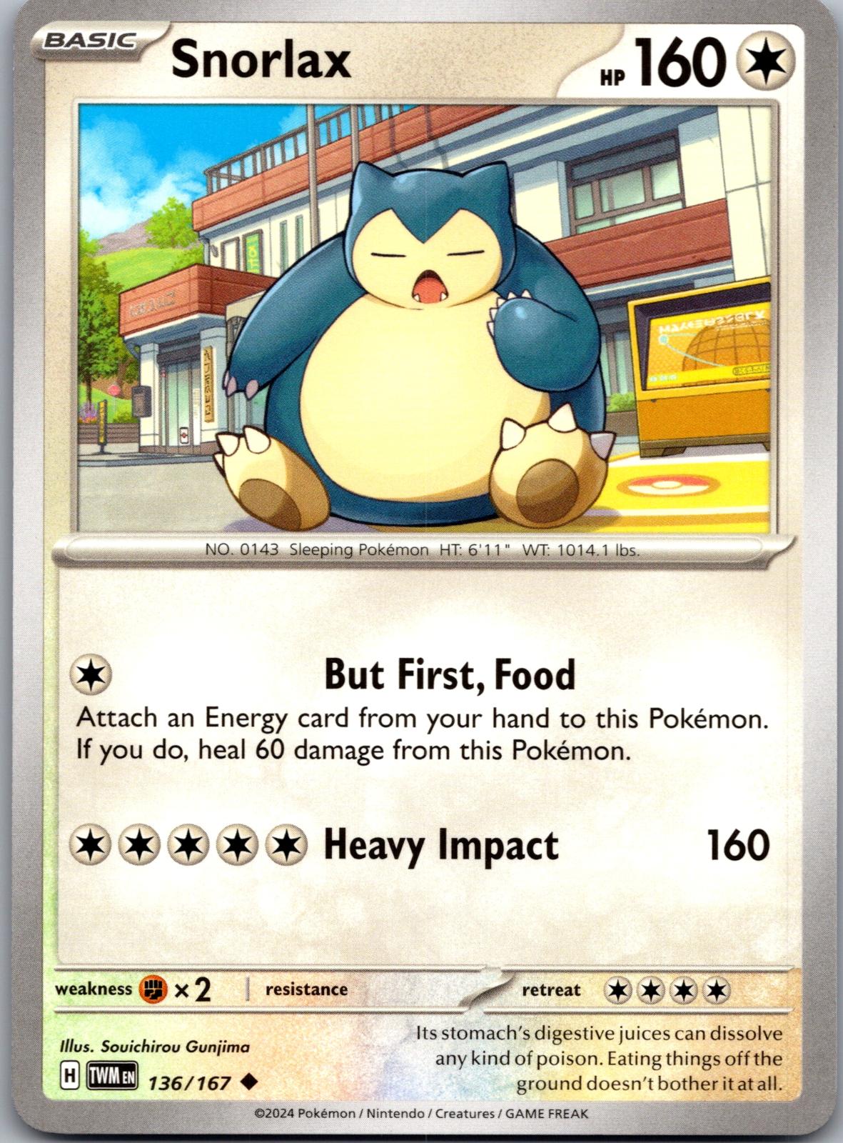 Snorlax - 136/167 - - TWILIGHT MASQUERADE - Pokemon - Uncommon | AA79-17