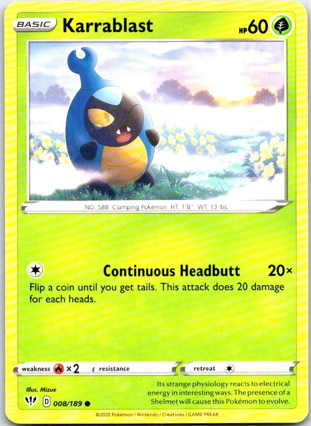 Karrablast - 008/189 - - DARKNESS ABLAZE - Pokemon - Common | AC19-28