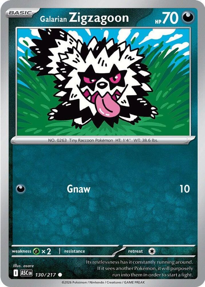 Galarian Zigzagoon - 130/217 - - ASCENDED HEROES - Pokemon - Common | AA20-81