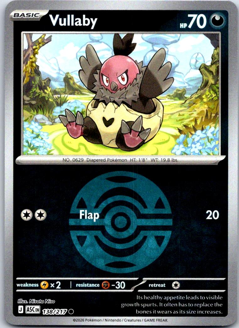Vullaby (Dusk Ball) - 138/217 - Reverse Holo - ASCENDED HEROES - Pokemon - | AB03-36