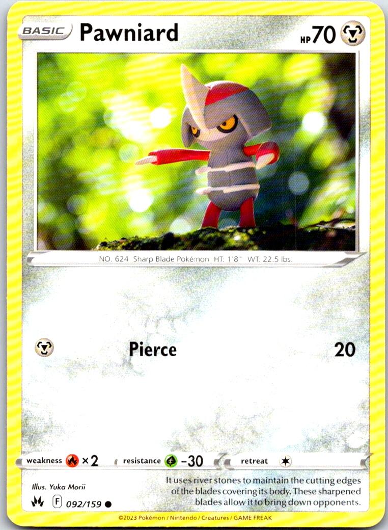 Pawniard - 092/159 - - CROWN ZENITH - Pokemon - Common | AA105-7