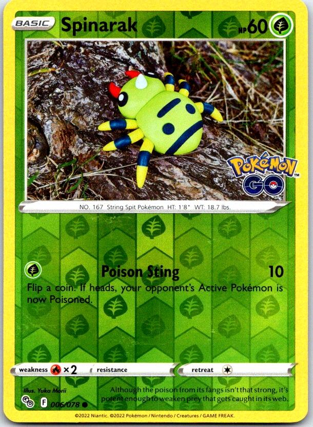 Spinarak - 006/078 - Reverse Holo - POKEMON GO - Pokemon - Common | AC15-48