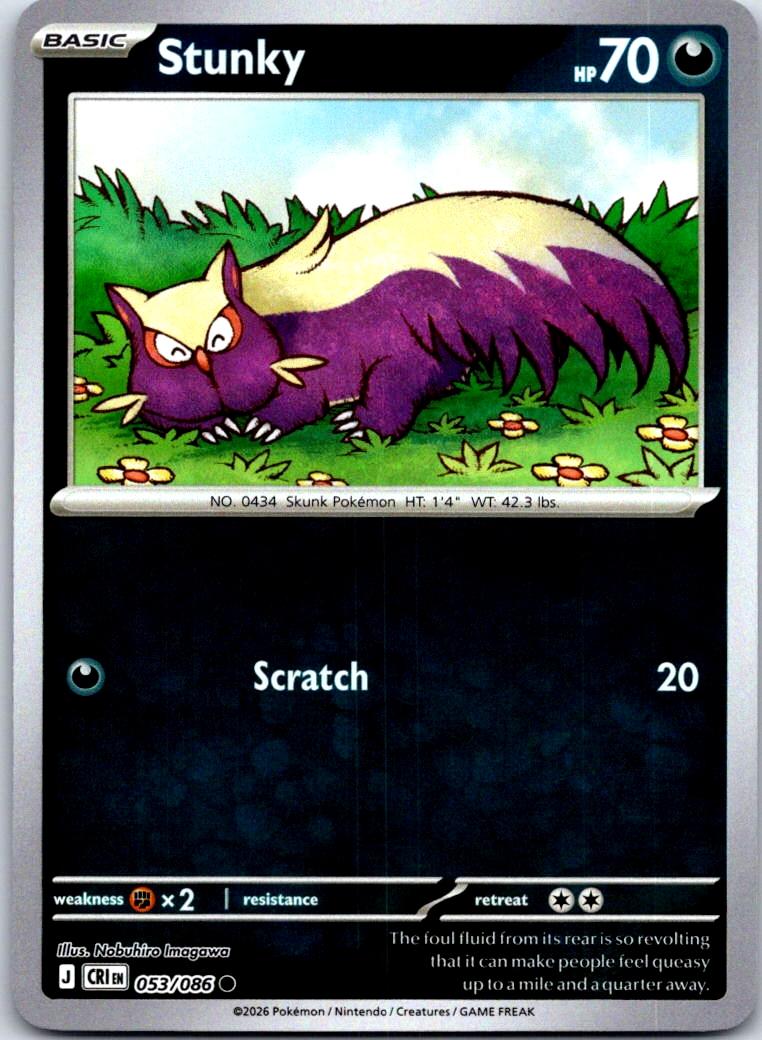 Stunky - 053/086 - Reverse Holo - CHAOS RISING - Pokemon - Common | AA128-17
