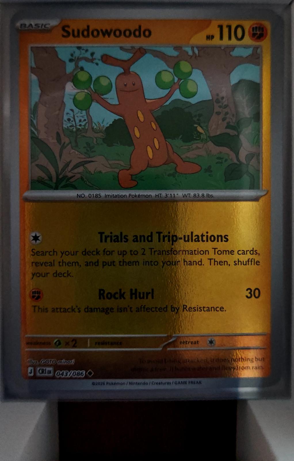Sudowoodo - 043/086 - Reverse Holo - CHAOS RISING - Pokemon - Uncommon | AA61-8