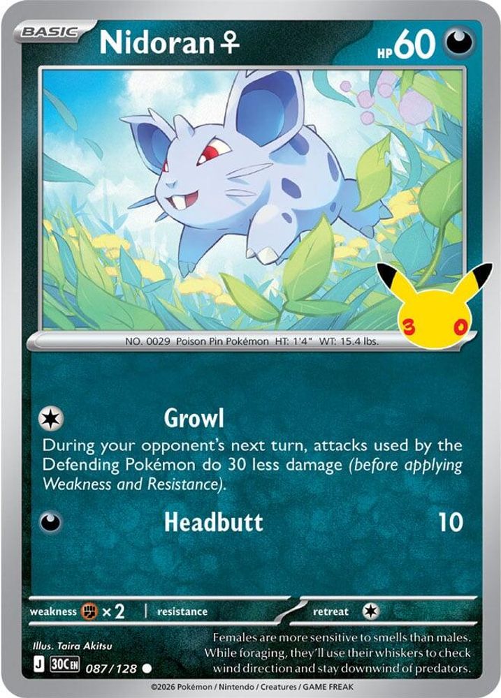 Nidoran F - 087/128 - Holo - ME: 30TH CELEBRATION - Pokemon - Common | AA98-8
