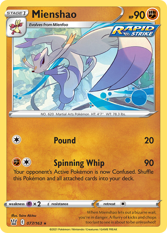 Mienshao - 077/163 - - BATTLE STYLES - Pokemon - Rare | AA73-36