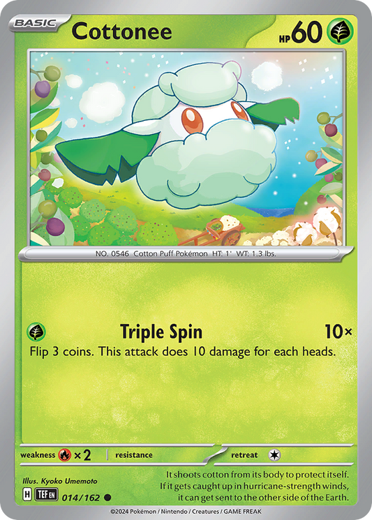 Cottonee - 014/162 - Reverse Holo - TEMPORAL FORCES - Pokemon - Common | AA35-18