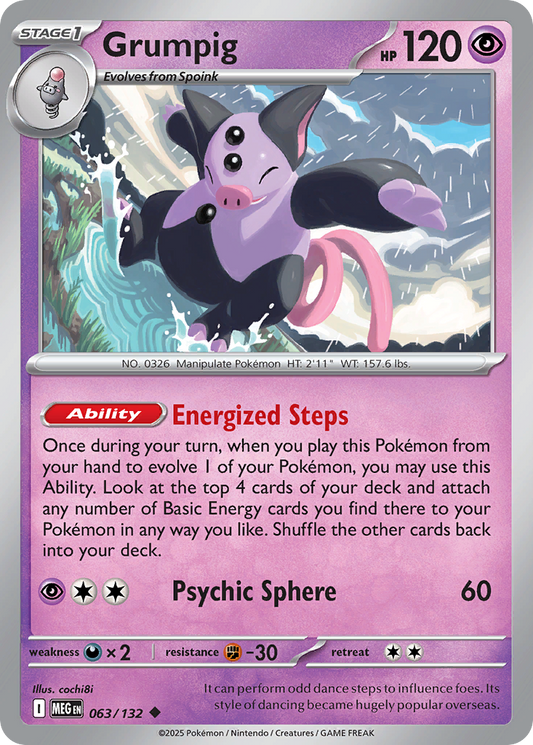 Grumpig - 063/132 - - MEGA EVOLUTION - Pokemon - Uncommon | AA02-97