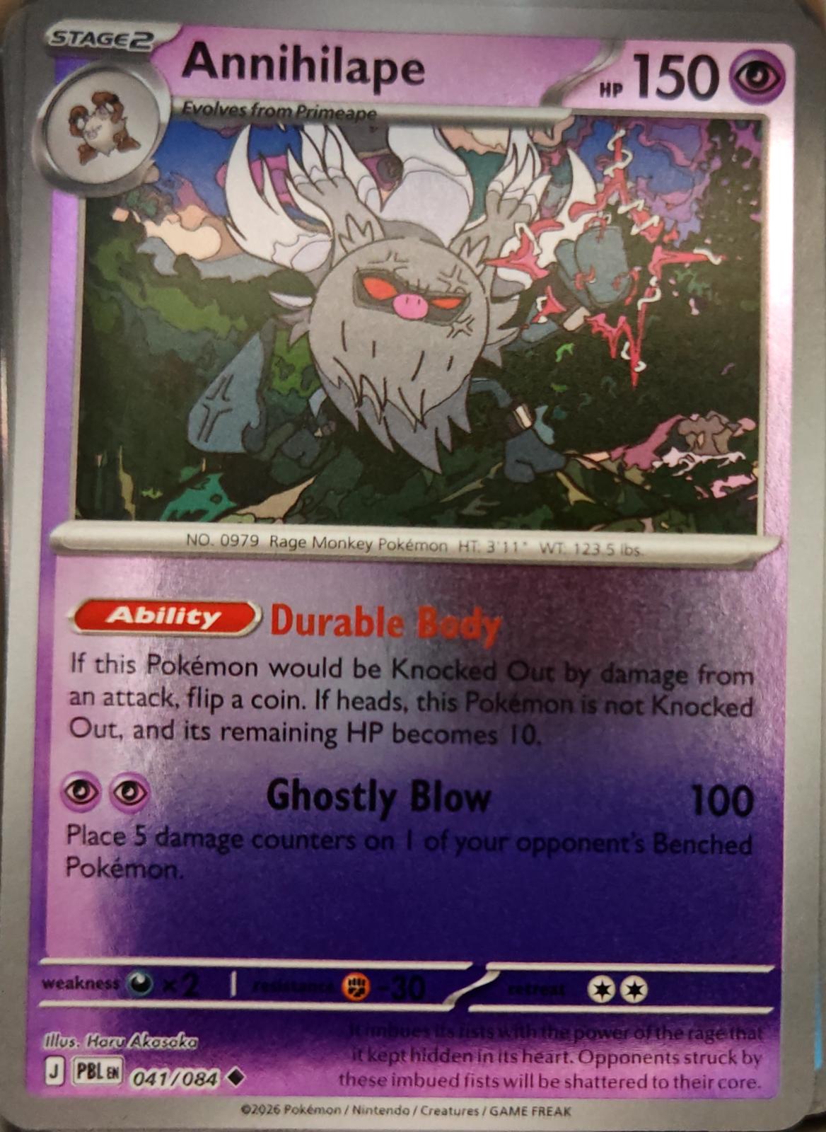 Annihilape - 041/084 - Reverse Holo - PITCH BLACK - Pokemon - Uncommon | AA14-43