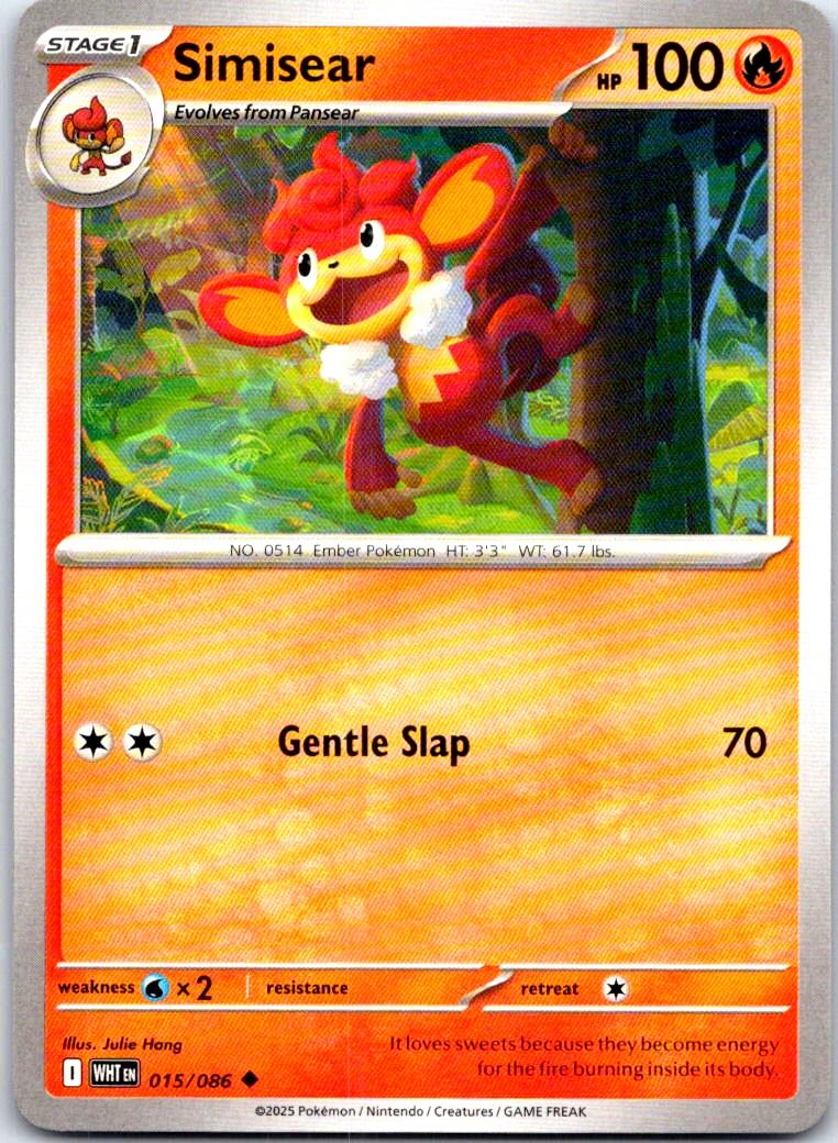 Simisear - 015/086 - - WHITE FLARE - Pokemon - Uncommon | AB69-30