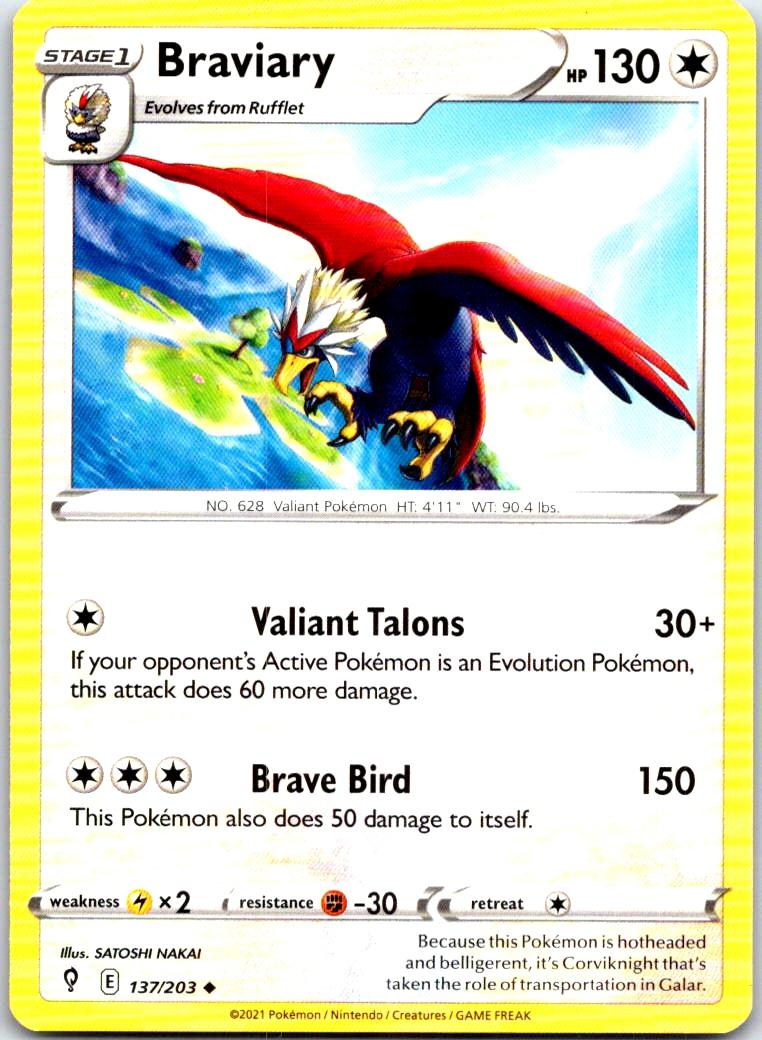 Braviary - 137/203 - - EVOLVING SKIES - Pokemon - Uncommon | AB36-10