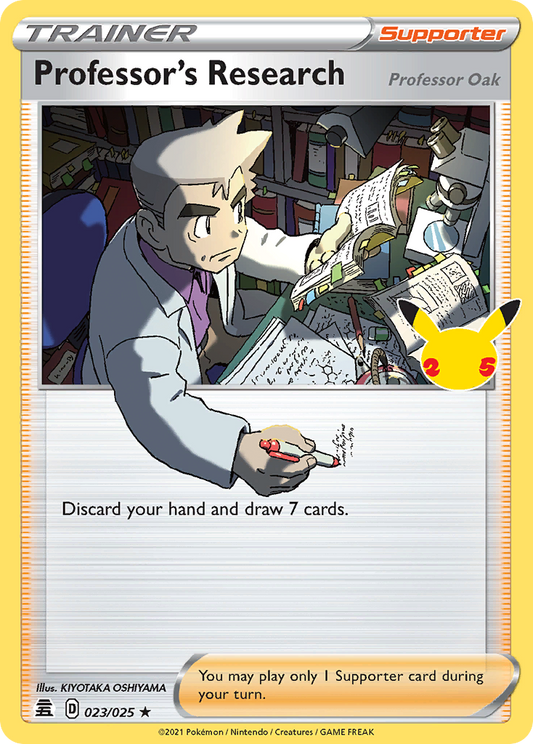Professor's Research (Professor Oak) - 023/025 - Holo - CELEBRATIONS - Pokemon - | AA15-19
