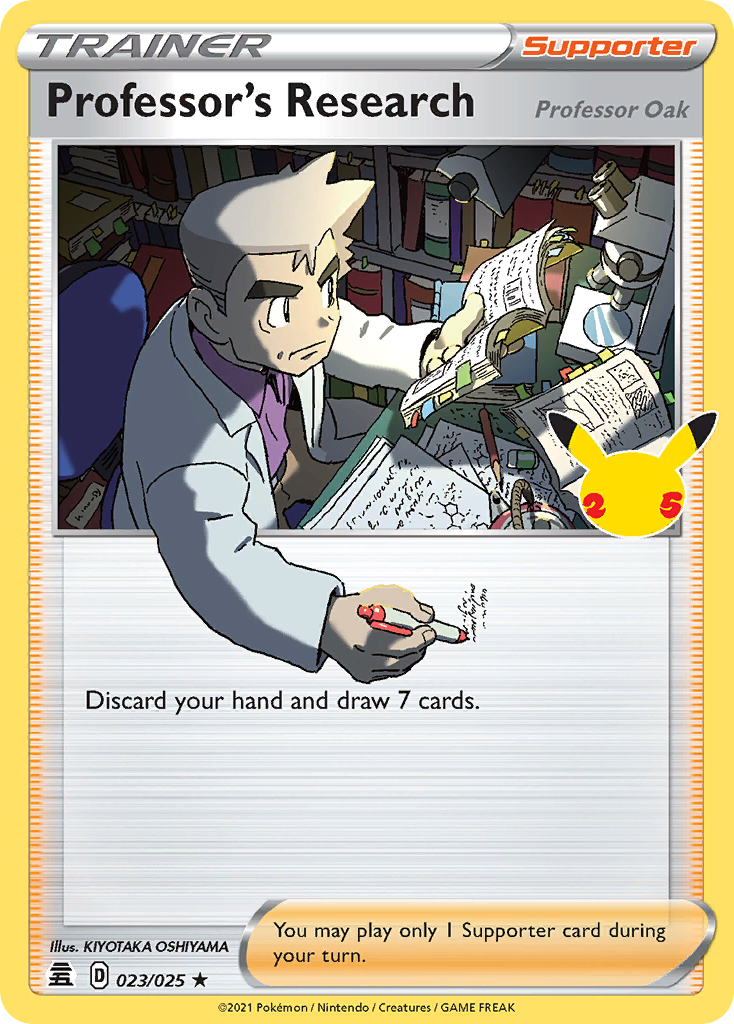 Professor's Research (Professor Oak) - 023/025 - Holo - CELEBRATIONS - Pokemon - | AA15-20