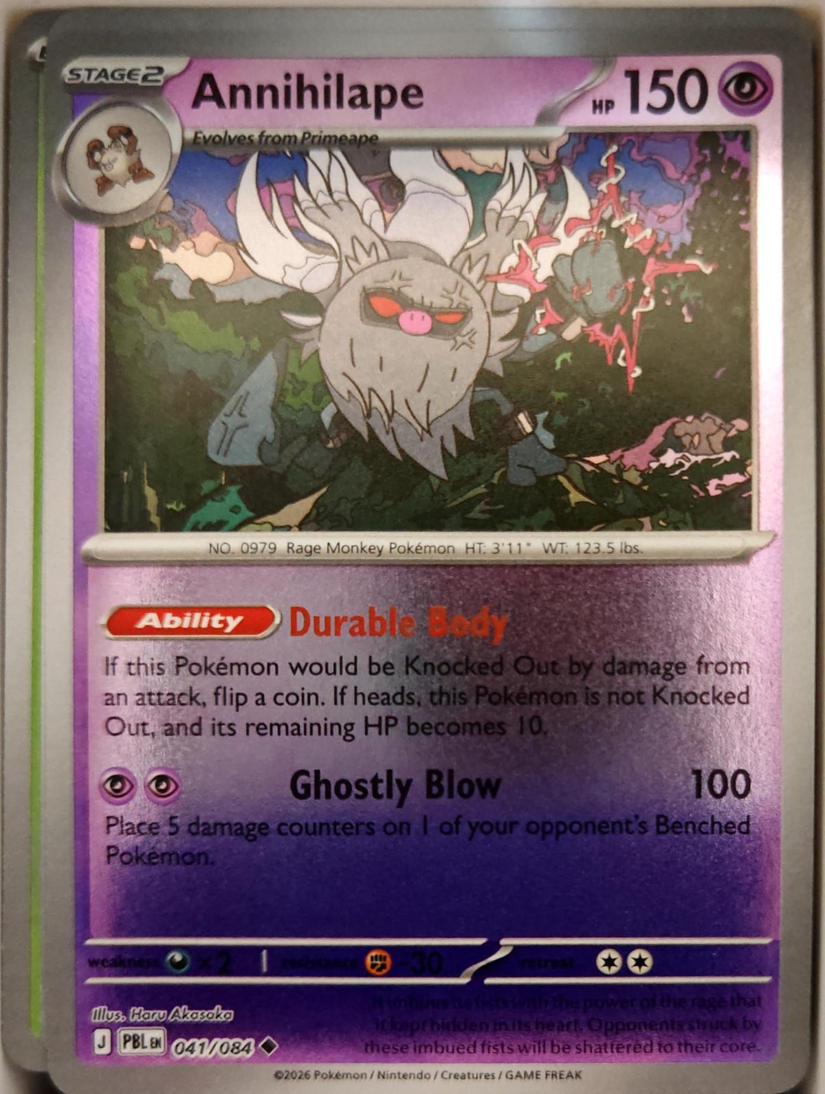 Annihilape - 041/084 - Reverse Holo - PITCH BLACK - Pokemon - Uncommon | AA14-70